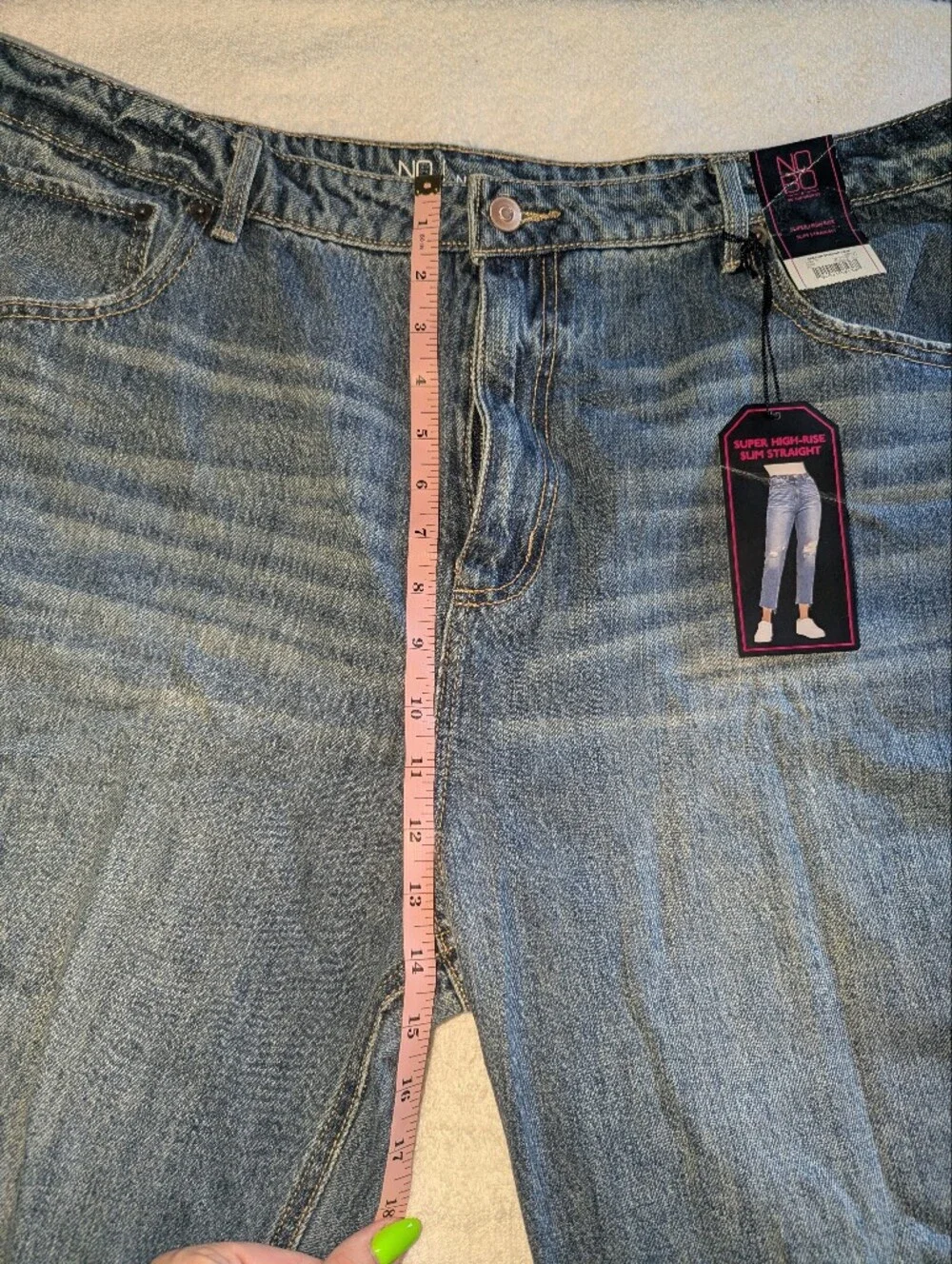 NOBO Distressed Super High Rise Slim Straight Crop Jeans 21